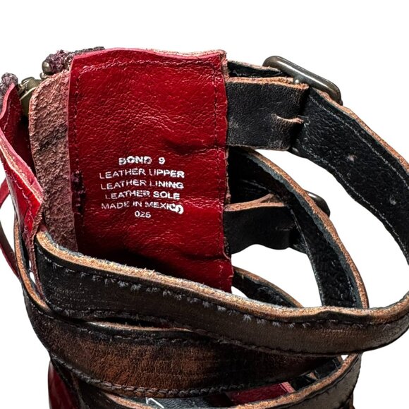 New Freebird by Steven Womens Bond Western Leather Sandal Boot Red Croc size 9 - Picture 8 of 14